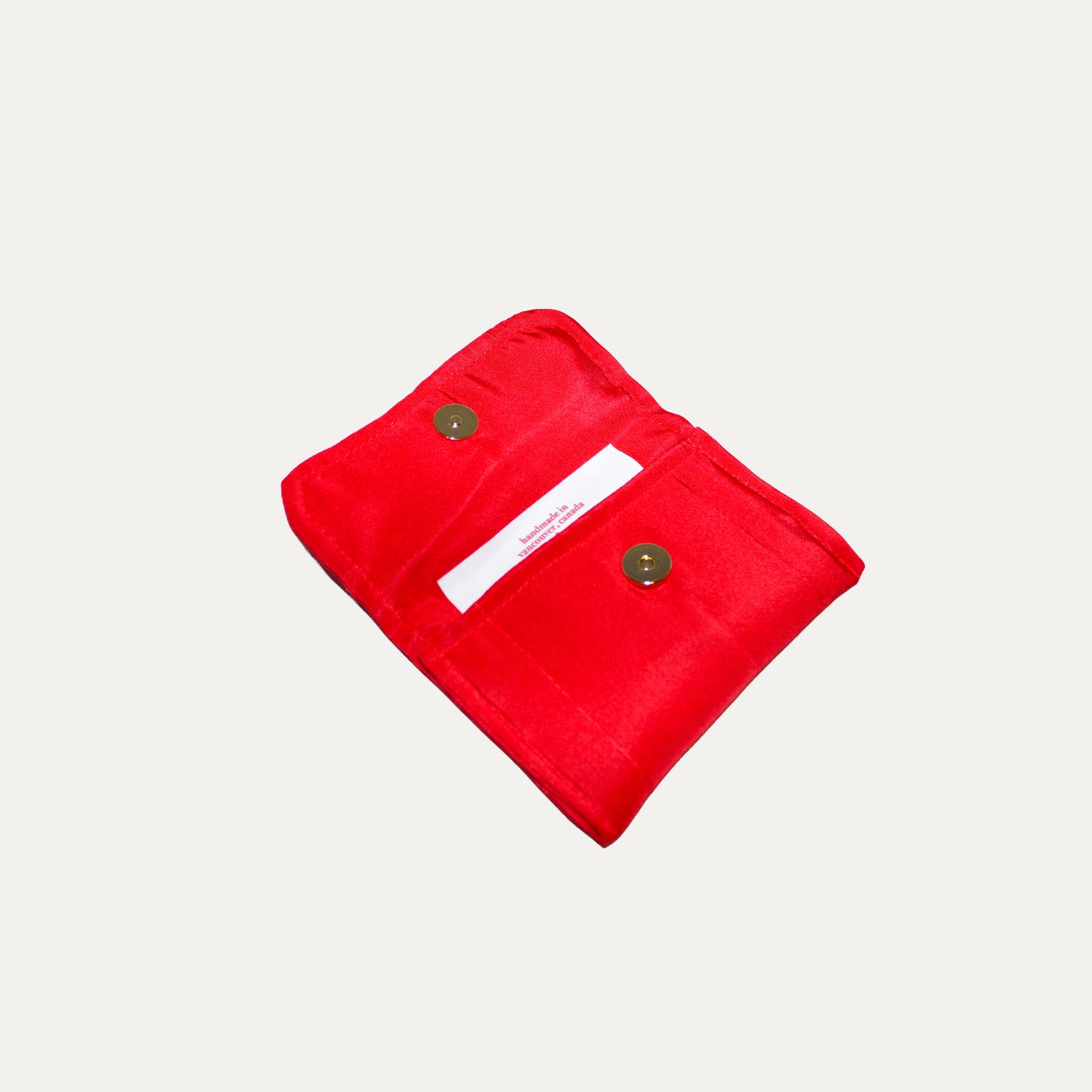 Quilted Silk Card Holder - Red