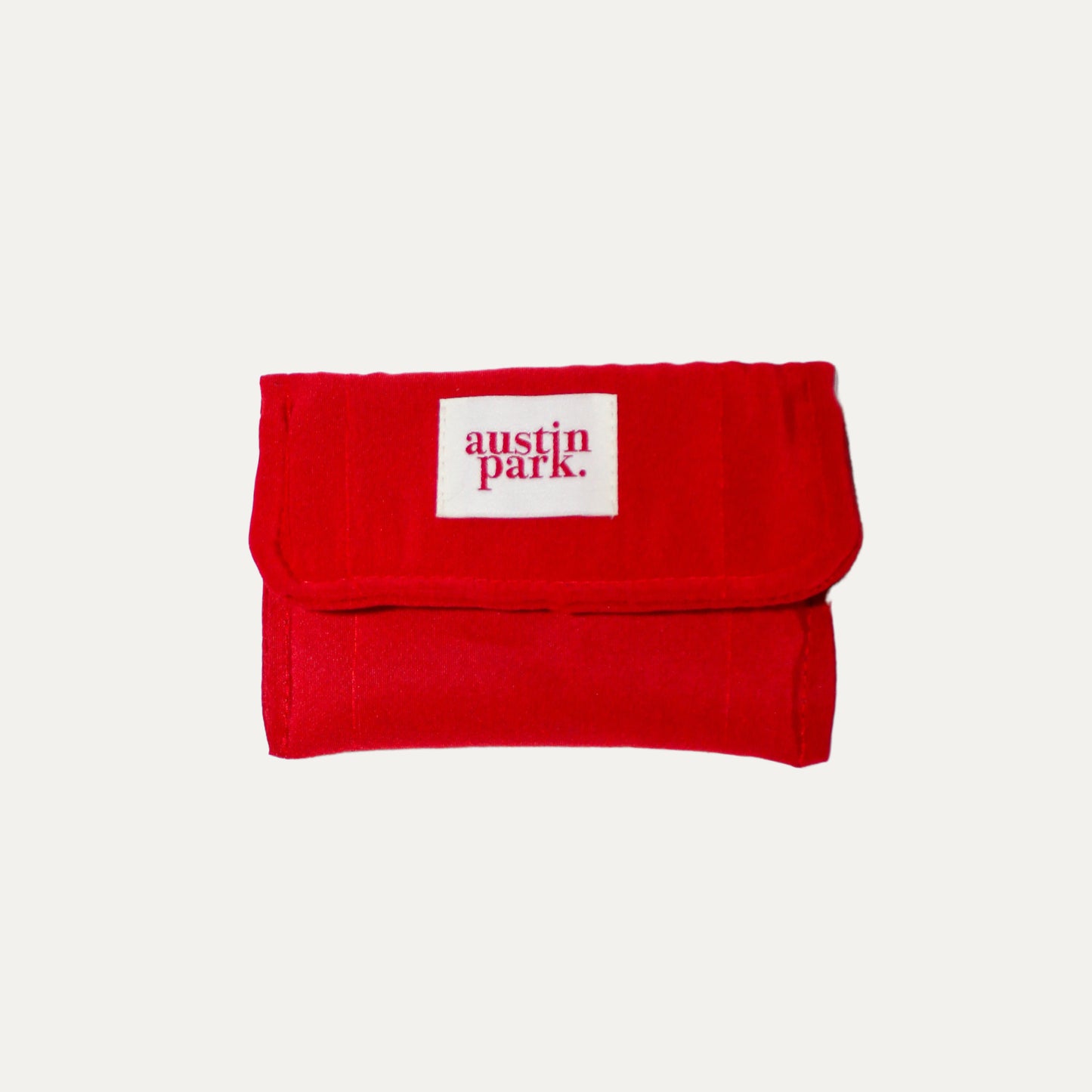 Quilted Silk Card Holder - Red